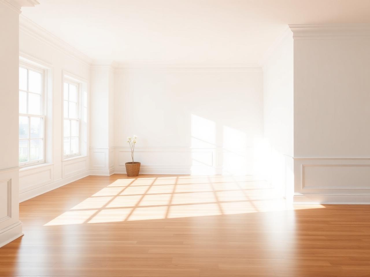Bright sunlit room with freshly painted white walls — Raleigh painting services